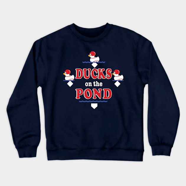 Duck's On the Pond Cute Baseball Softball Funny Saying Crewneck Sweatshirt by TeeCreations